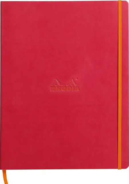 Notebook A4+ Rhodiarama, 80 file, ivory dictando, roze