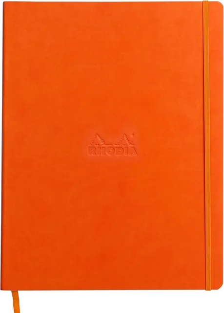 Notebook A4+ Rhodiarama, 80 file, ivory dictando, tangerine