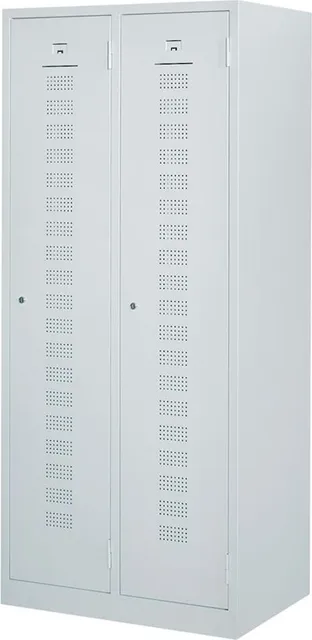 Vestiar metalic, 2 usi/2 canate, gri, 59x50x180 cm