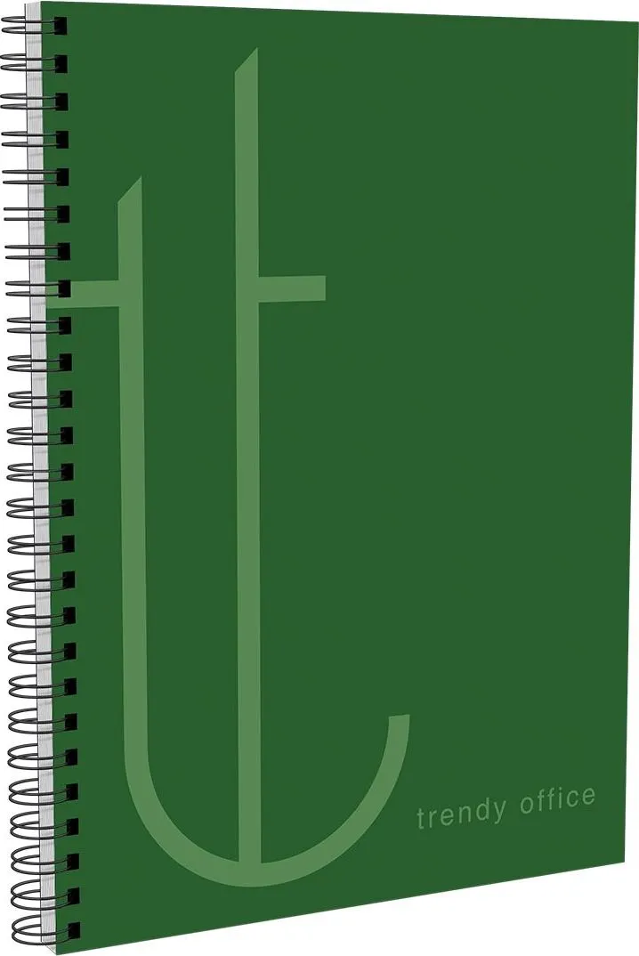 Caiet cu spira, Trendy Green, A4, dictando, 80 file