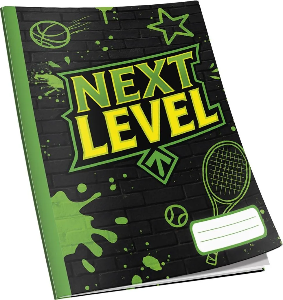 Caiet Next Level A4, 48 de file, 60g/mp, dictando, diverse modele de coperti