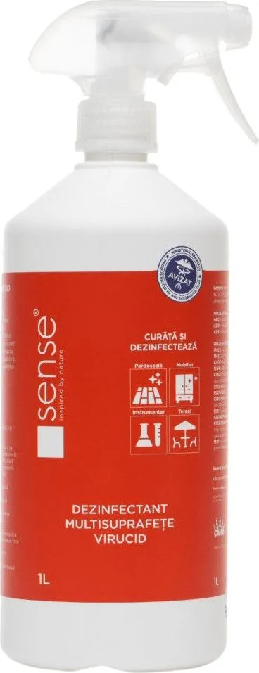 Dezinfectant lichid pentru suprafete Sense, virucid, 1 l
