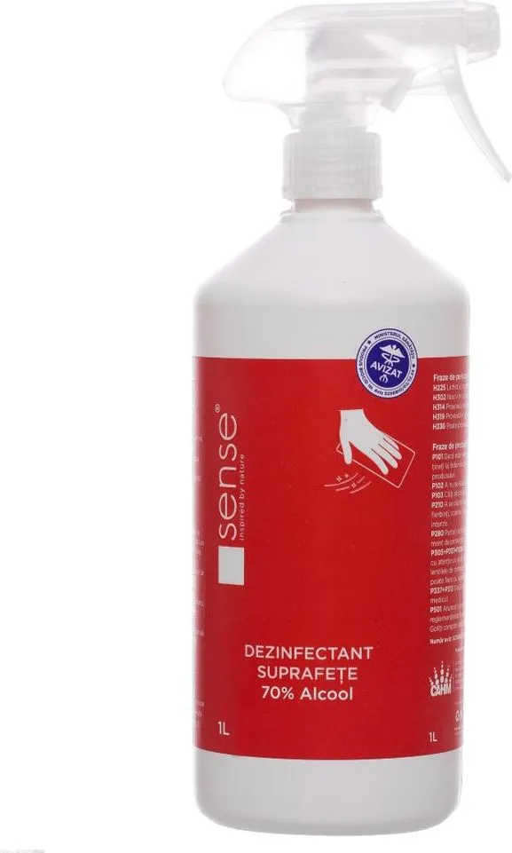 Dezinfectant lichid pentru suprafete Sense, 70% alcool, 1 L