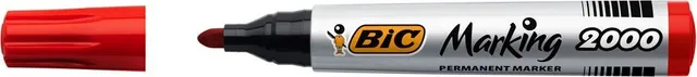 Marker permanent BIC 2000, varf rotund 1.7 mm, rosu
