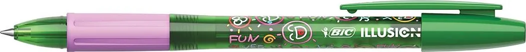 Roller cu gel BIC Gelocity Illusion, fara mecanism, 0.7mm, verde