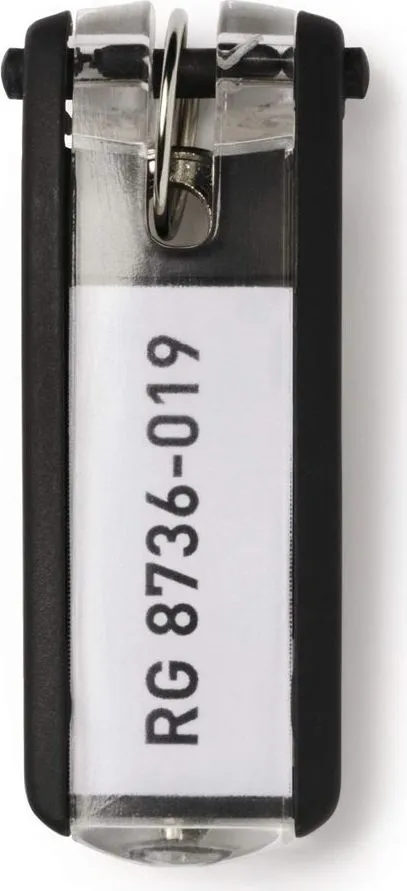 Suport eticheta pentru cheie, negru, 6 bucati/set