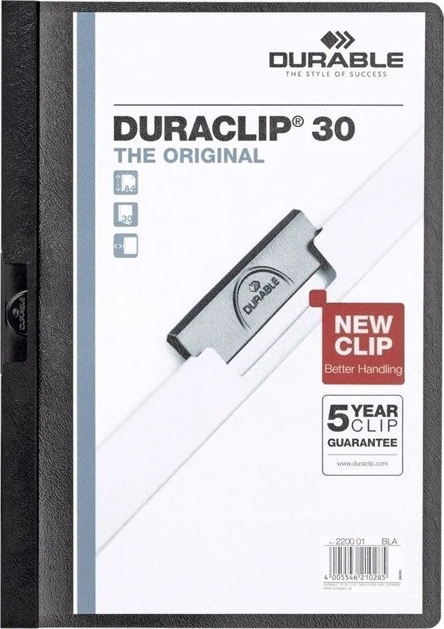 Dosar de prezentare Durable Duraclip, 30 coli, negru