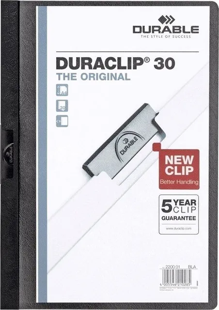 Dosar de prezentare Durable Duraclip, 30 coli, negru