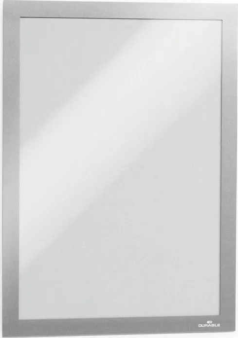 Display magnetic Durable Duraframe, A4, argintiu, 2 bucati/set