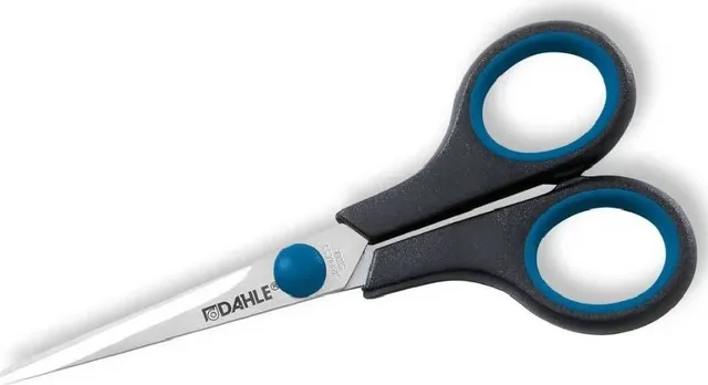 Foarfeca Dahle 54405 Office Comfort-Grip, 14 cm, otel, maner negru/albastru