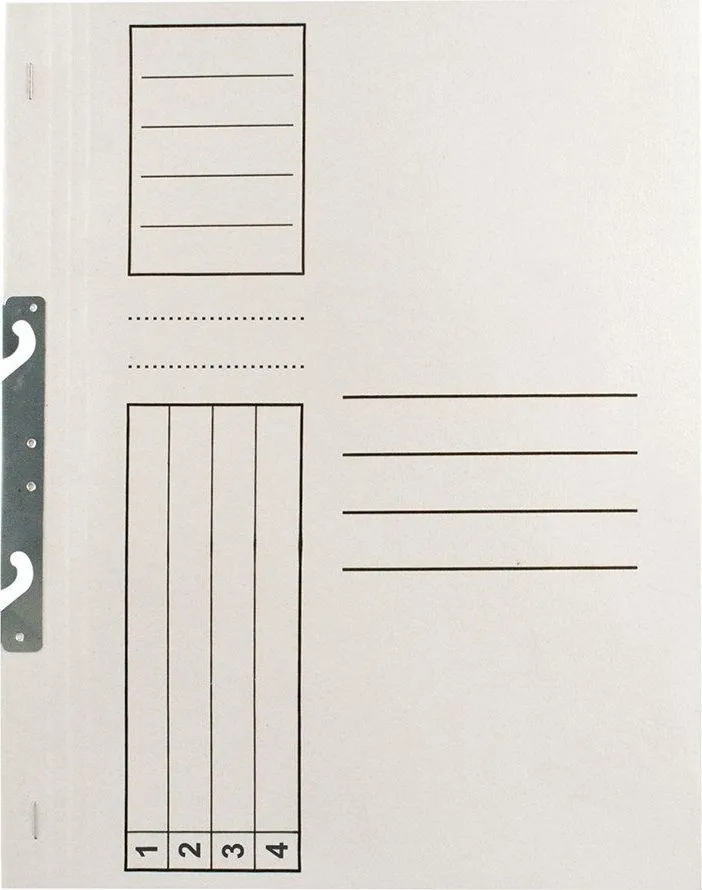 Dosar de incopciat 1/1, carton, alb, 10 bucati/set