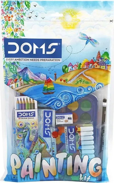 Kit pictura DOMS, set complet de desen si colorat, 12 nuante