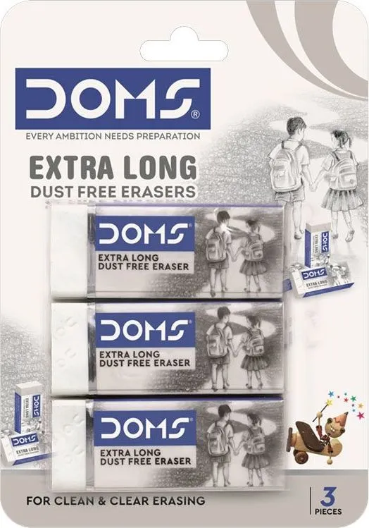 Set 3 radiere DOMS, XL Dust Free, albe, blister