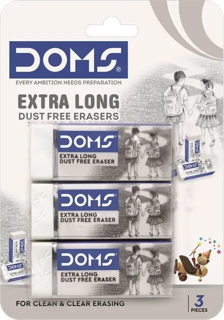 Set 3 radiere DOMS, XL Dust Free, albe, blister