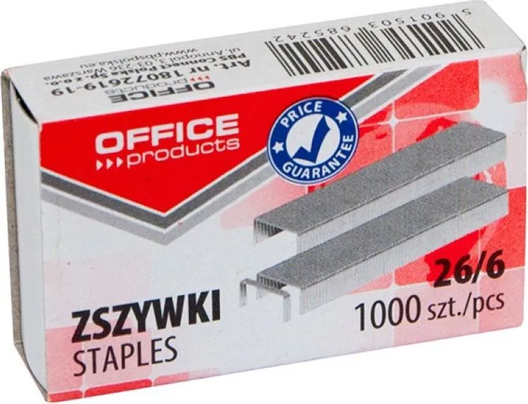 Capse Office Products 26/6, otel, 1000 bucati/cutie