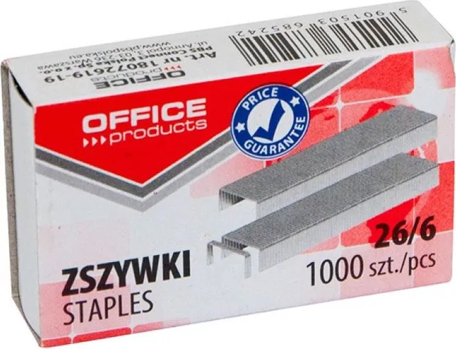 Capse Office Products 26/6, otel, 1000 bucati/cutie