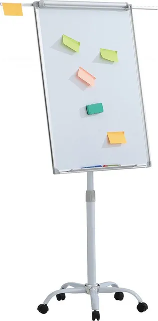 Flipchart magnetic mobil Office Products, cadru aluminiu, brate extensibile, 70 x 100 cm