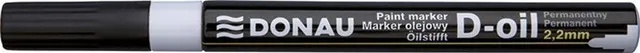 Marker permanent cu vopsea Donau, varf rotund, 2.2 mm, scriere alba
