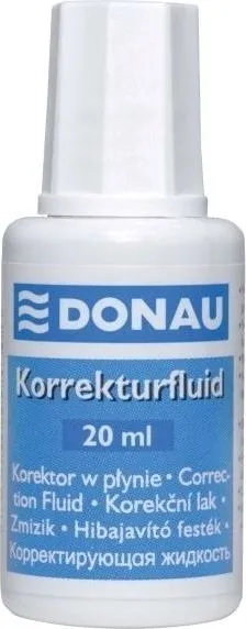 Fluid corector Donau, 20 ml, pe baza de solvent, aplicator cu pensula