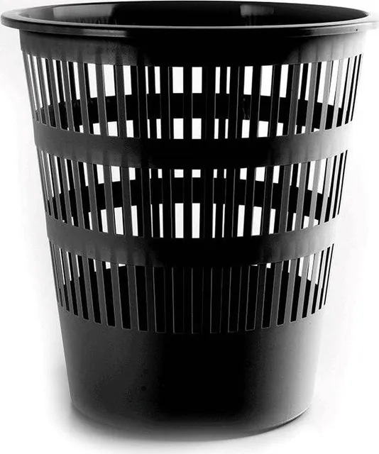 Cos pentru hartii, 10 l, perforat, plastic, negru