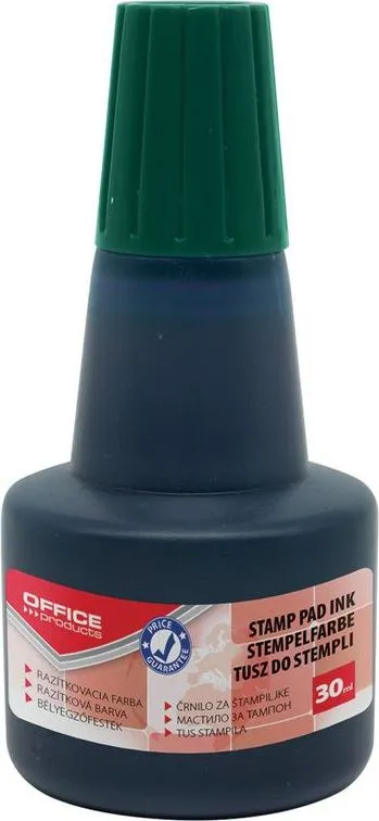 Tus pentru stampile Office Products, 30 ml, verde, fara ulei