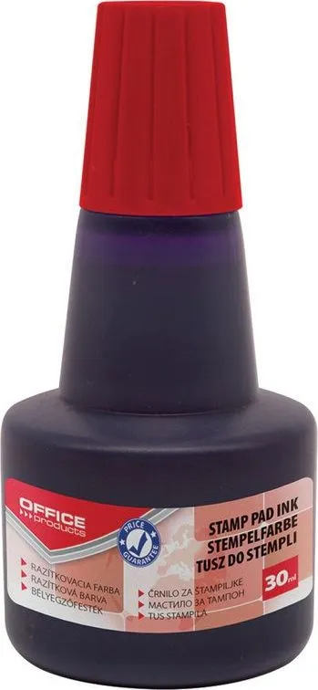 Tus pentru stampile Office Products, 30 ml, rosu, fara ulei