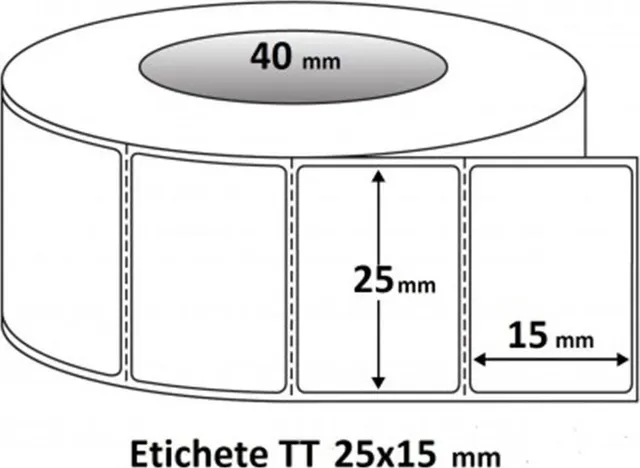 Etichete autoadezive 25x15 mm, 25.500 etichete/rola