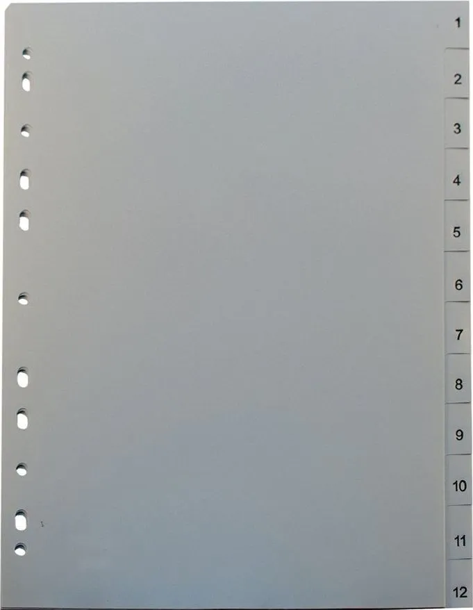 Separatoare Noki, din plastic, cu index 1-12