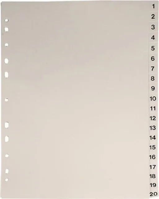 Separatoare Noki, din plastic, cu index 1-20