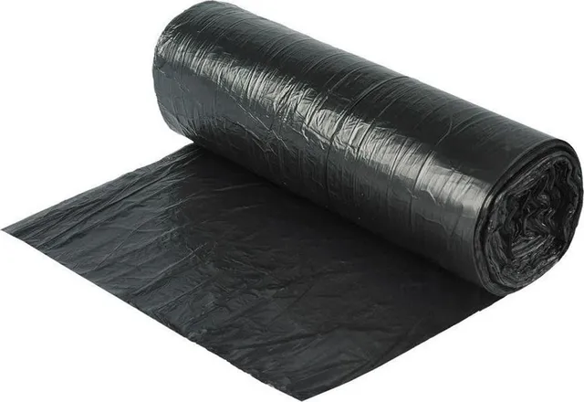 Saci menajeri LDPE pliati, negru, 240 L, 110x125 cm, 10 saci/rola