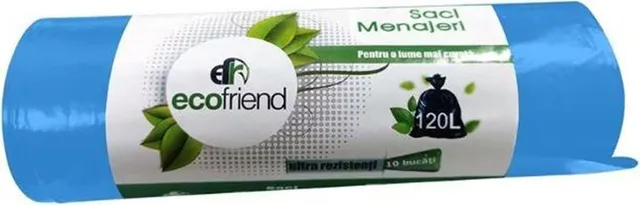 Saci menaj LDPE Ecofriend, 120 litri, 10 bucati/rola