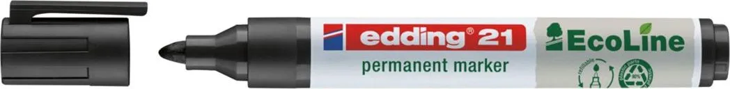 Marker permanent Edding Ecoline, varf rotund, 1.5-3 mm, negru