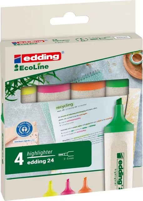 Textmarker Edding, E24, 4 culori/set