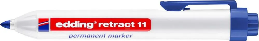 Marker permanent edding retract 11, corp din plastic, varf rotund, 1.5-3 mm, albastru