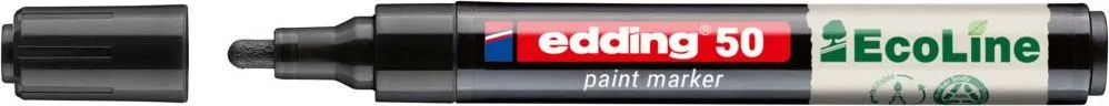 Marker cu vopsea pe baza de apa edding Ecoline 50, corp din plastic reciclat, varf rotund, 2-3 mm, negru