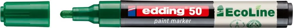 Marker cu vopsea pe baza de apa edding Ecoline 50, corp din plastic reciclat, varf rotund, 2-3 mm, verde