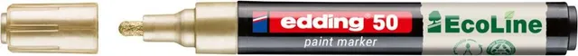 Marker cu vopsea edding Ecoline 50, corp din plastic reciclat, varf rotund, 2-3 mm, auriu
