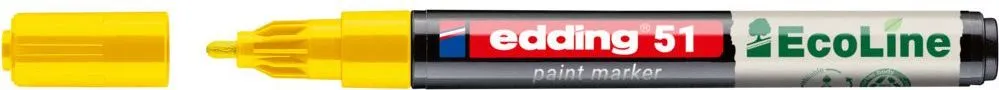 Marker cu vopsea pe baza de apa edding Ecoline 51, corp din plastic reciclat, varf rotund, 1-2 mm, galben