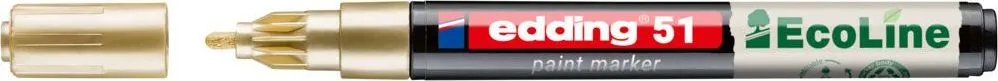 Marker cu vopsea pe baza de apa edding Ecoline 51, corp din plastic reciclat, varf rotund, 1-2 mm, auriu