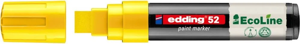 Marker cu vopsea edding Ecoline 52, corp din plastic reciclat, varf tesit, 4-15 mm, galben