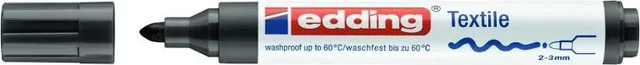 Marker Edding 4500 pentru textile, permanent, varf rotund 2-3 mm, negru