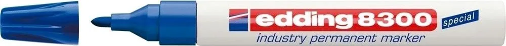 Marker permanent Edding 8300 Industrial, corp metalic, varf rotund, 1.5-3 mm, albastru