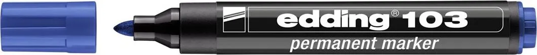 Marker Edding 103 permanent, varf rotund 1.5-3mm, albastru