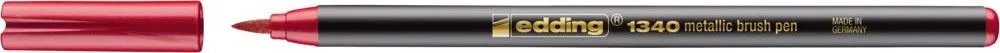Marker Edding 1340 Metallic, varf tip pensula, rosu, 1-6 mm