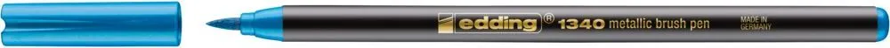 Marker Edding 1340 Metallic, varf flexibil 1-6 mm, cerneala pe baza de apa, albastru metalic