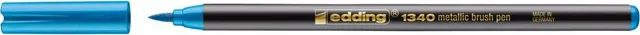 Marker Edding 1340 Metallic, varf flexibil 1-6 mm, cerneala pe baza de apa, albastru metalic