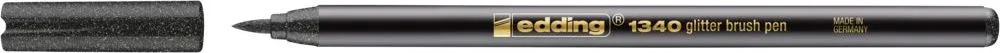 Marker Edding 1340 Glitter, varf tip pensula, 1-6 mm, negru