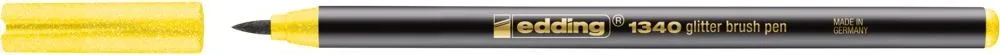 Marker Edding 1340 Glitter, varf tip pensula, 1-6 mm, galben