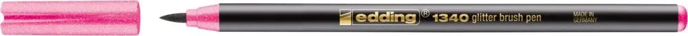 Marker Edding 1340 Glitter, varf tip pensula, 1-6 mm, roz glitter