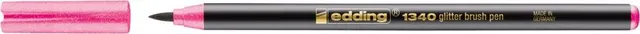 Marker Edding 1340 Glitter, varf tip pensula, 1-6 mm, roz glitter